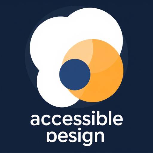 Abstract image representing accessible design with overlapping shapes and clear typography.