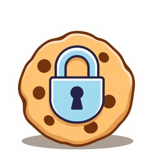 Stylized image representing a cookie with a lock, symbolizing data security and cookie management.